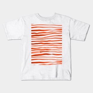 Irregular watercolor lines - orange Kids T-Shirt